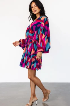 Outlet Baltic Born Lyndsi Short Dress | Magenta Multi MagentaMulti
