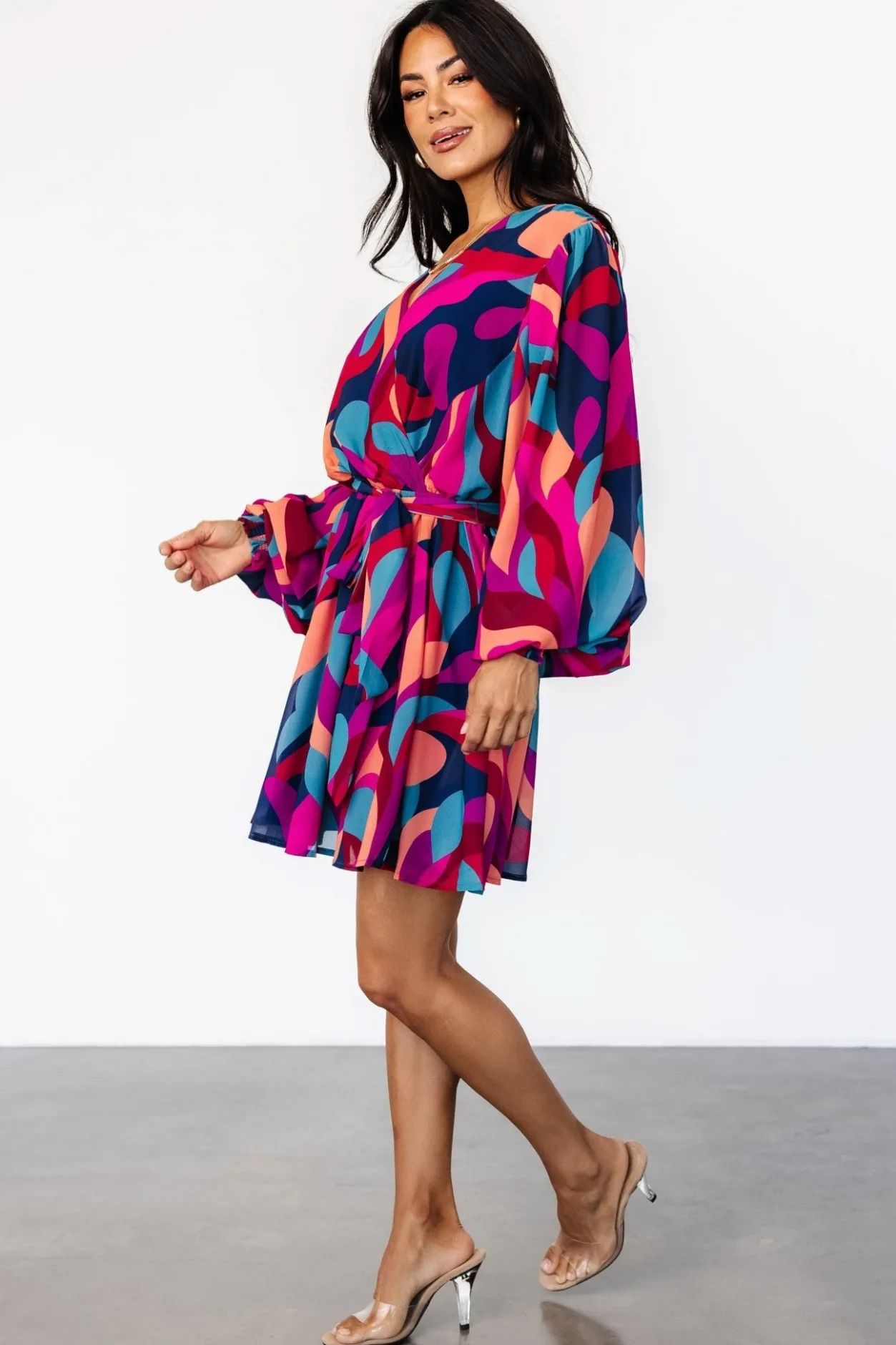Outlet Baltic Born Lyndsi Short Dress | Magenta Multi MagentaMulti