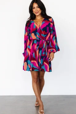 Outlet Baltic Born Lyndsi Short Dress | Magenta Multi MagentaMulti