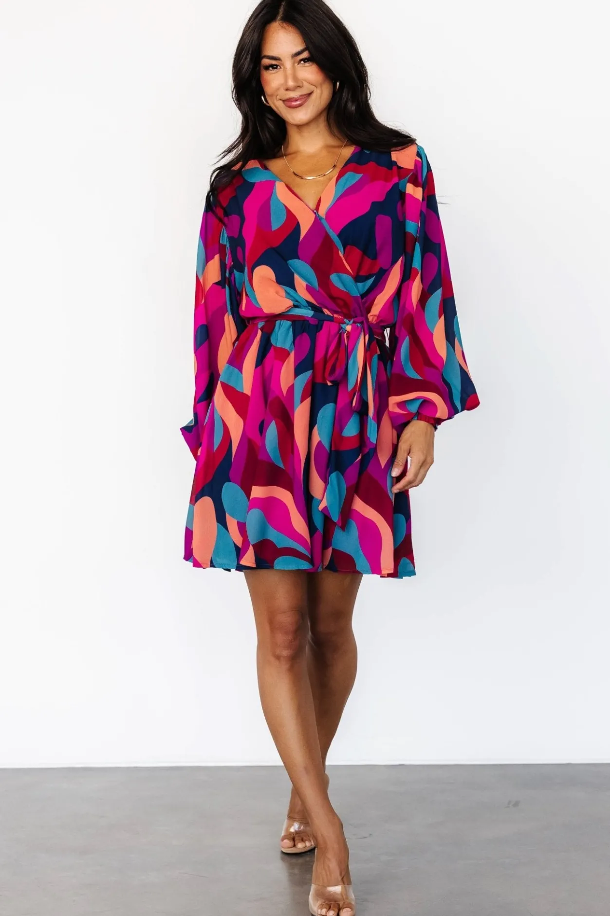 Outlet Baltic Born Lyndsi Short Dress | Magenta Multi MagentaMulti
