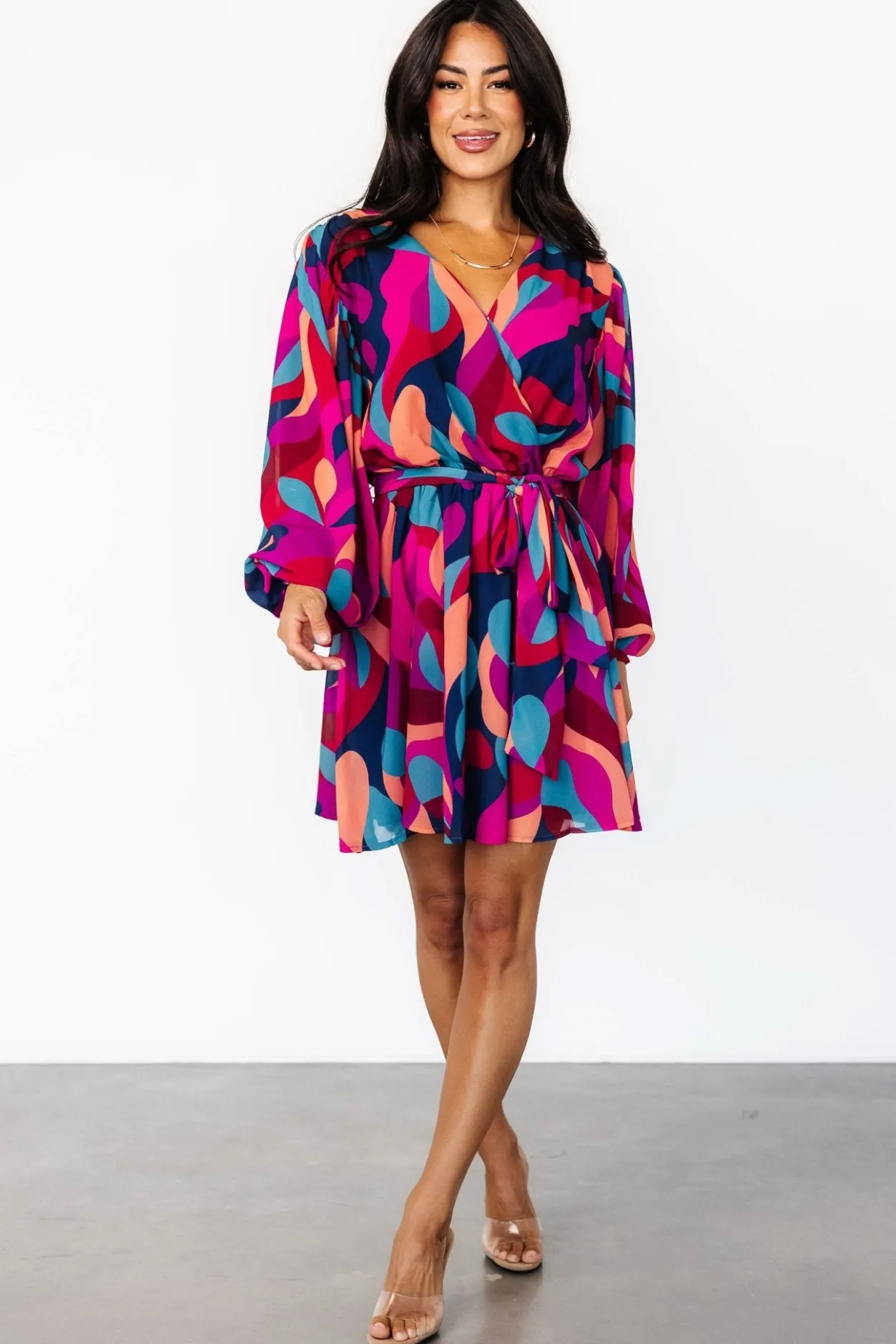 Outlet Baltic Born Lyndsi Short Dress | Magenta Multi MagentaMulti