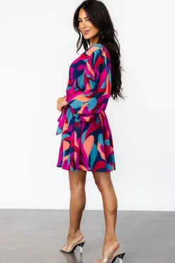 Outlet Baltic Born Lyndsi Short Dress | Magenta Multi MagentaMulti