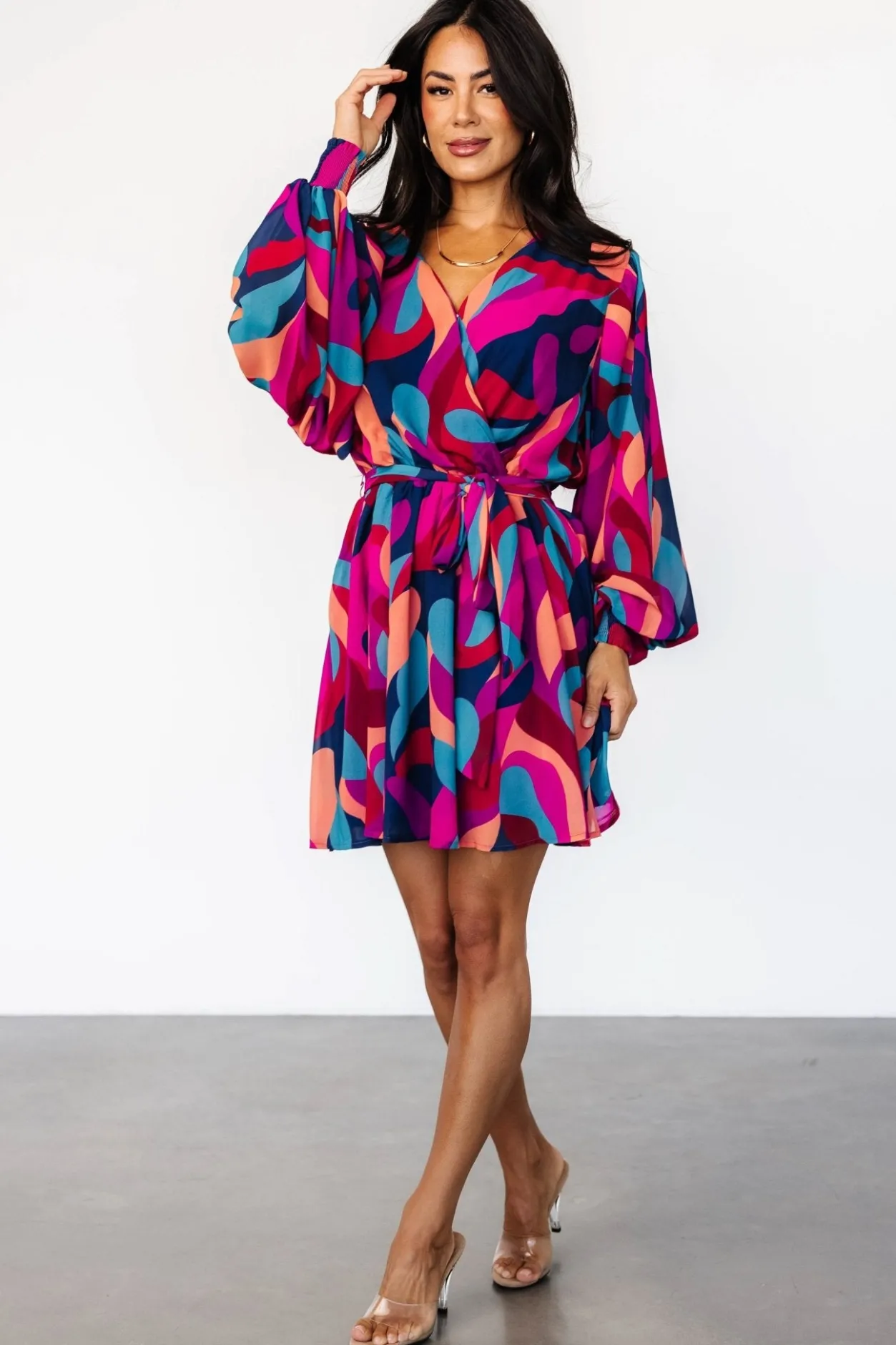 Outlet Baltic Born Lyndsi Short Dress | Magenta Multi MagentaMulti