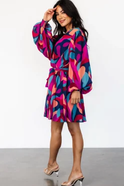 Outlet Baltic Born Lyndsi Short Dress | Magenta Multi MagentaMulti