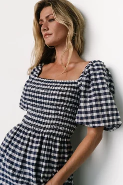 Best Baltic Born Lyndy Smocked Dress | Off White + Blue Gingham OffWhite+BlueGingham
