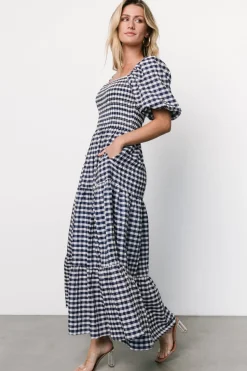 Best Baltic Born Lyndy Smocked Dress | Off White + Blue Gingham OffWhite+BlueGingham