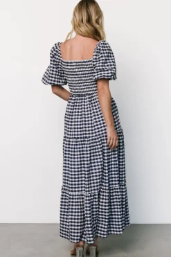 Best Baltic Born Lyndy Smocked Dress | Off White + Blue Gingham OffWhite+BlueGingham