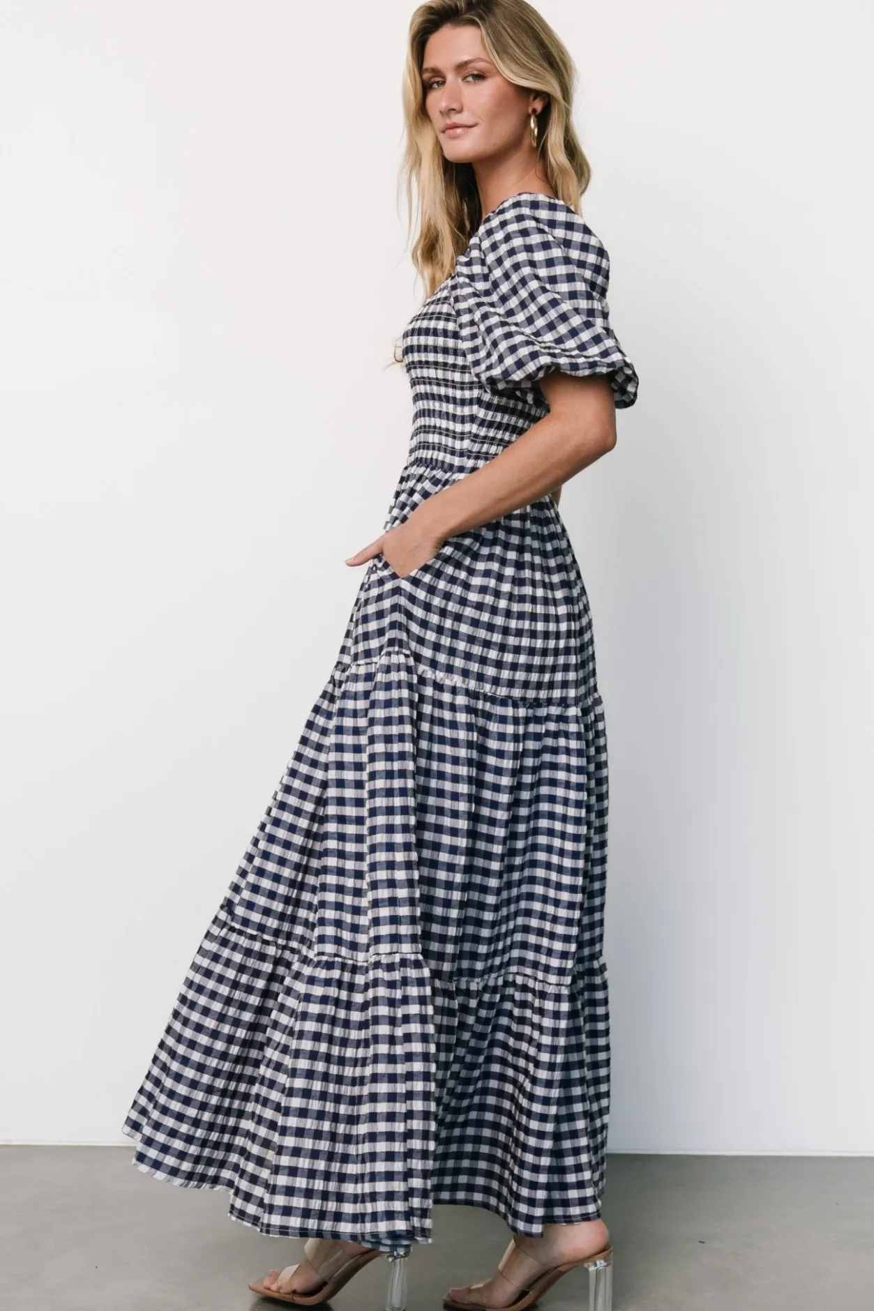 Best Baltic Born Lyndy Smocked Dress | Off White + Blue Gingham OffWhite+BlueGingham