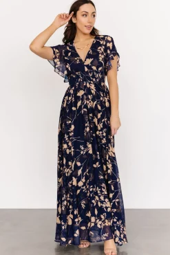 Hot Baltic Born Lynlee Metallic Maxi Dress | Navy