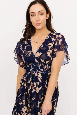 Hot Baltic Born Lynlee Metallic Maxi Dress | Navy
