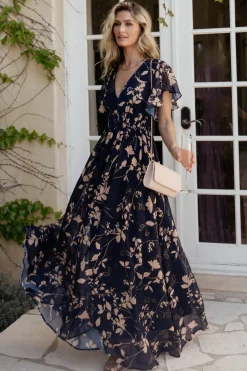 Hot Baltic Born Lynlee Metallic Maxi Dress | Navy