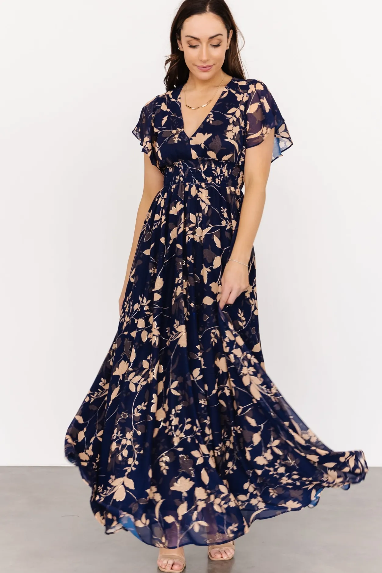 Hot Baltic Born Lynlee Metallic Maxi Dress | Navy