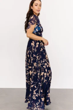 Hot Baltic Born Lynlee Metallic Maxi Dress | Navy