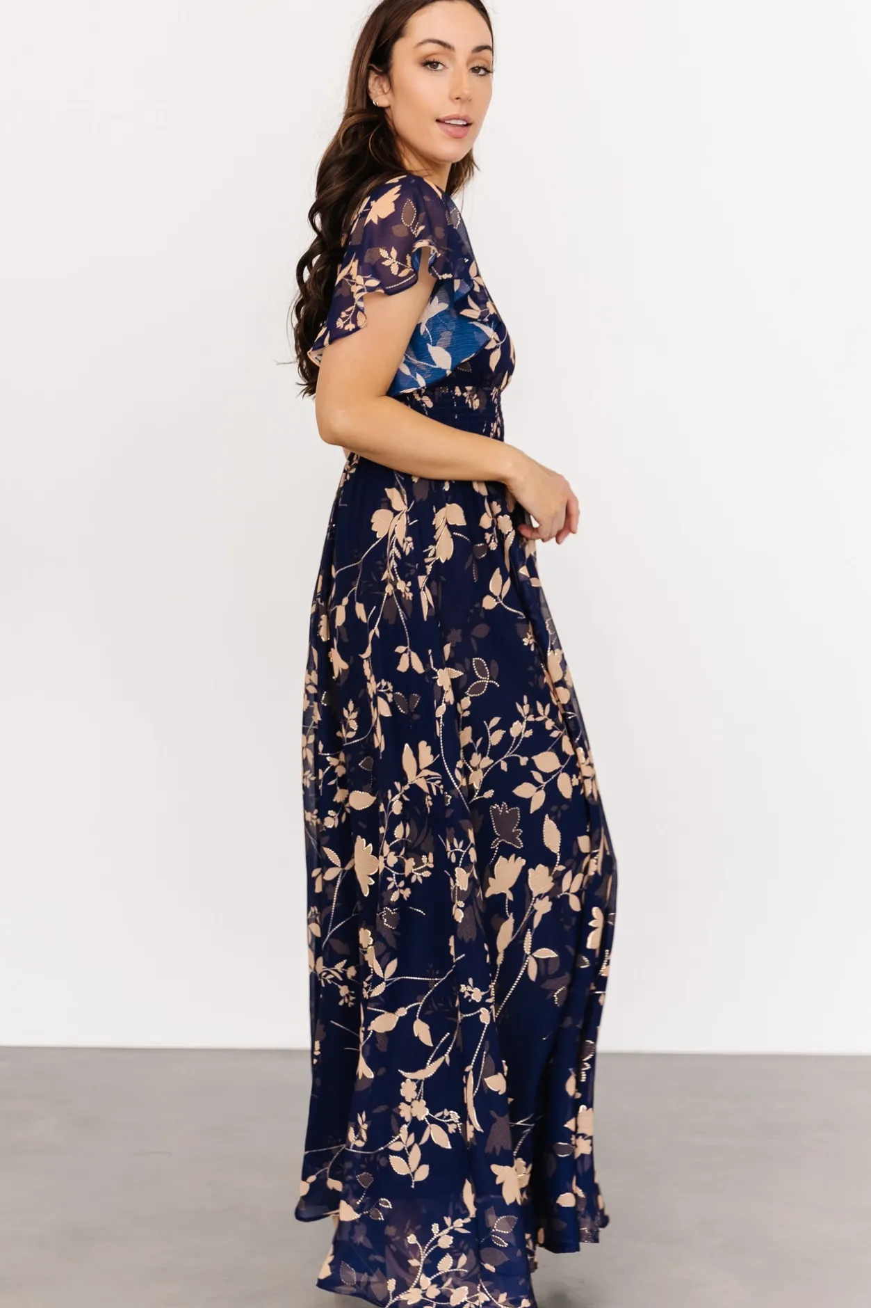 Hot Baltic Born Lynlee Metallic Maxi Dress | Navy