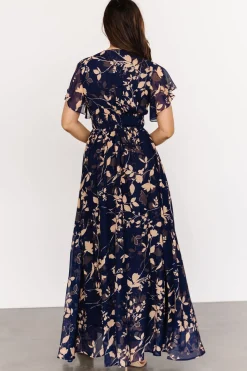 Hot Baltic Born Lynlee Metallic Maxi Dress | Navy