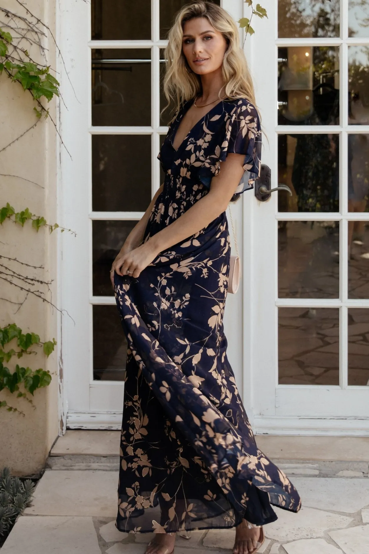 Hot Baltic Born Lynlee Metallic Maxi Dress | Navy