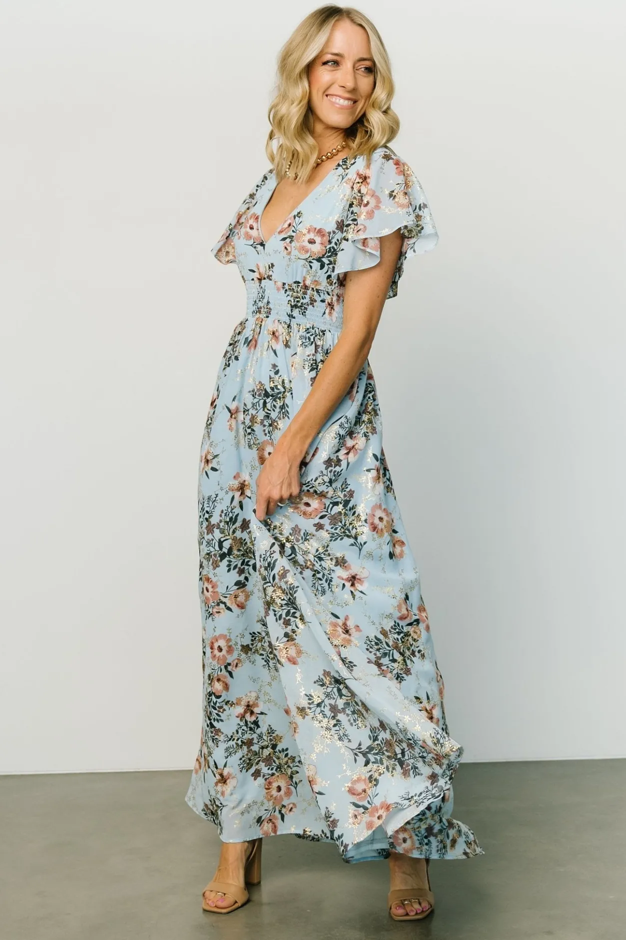 Online Baltic Born Lynlee Metallic Maxi Dress | Light Blue LightBlue