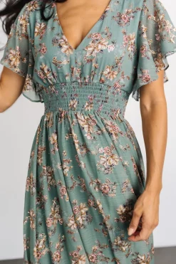 Discount Baltic Born Lynlee Metallic Maxi Dress | Eucalyptus