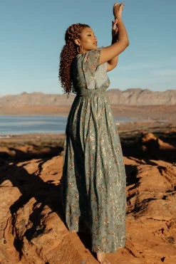 Discount Baltic Born Lynlee Metallic Maxi Dress | Eucalyptus