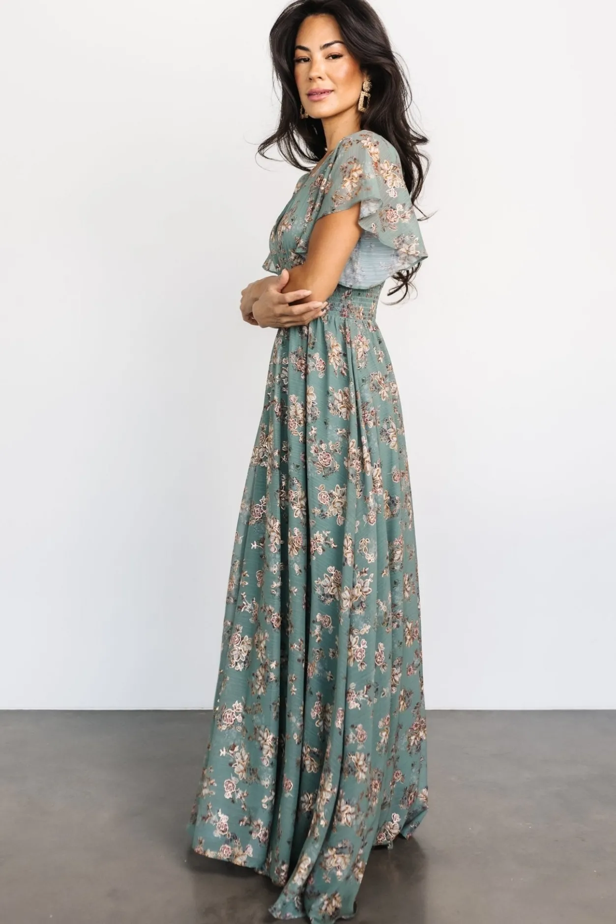 Discount Baltic Born Lynlee Metallic Maxi Dress | Eucalyptus
