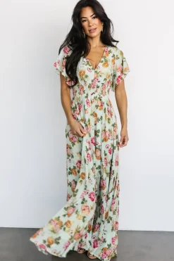 Outlet Baltic Born Lynlee Metallic Maxi Dress | Sage + Pink Sage+Pink