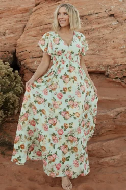 Outlet Baltic Born Lynlee Metallic Maxi Dress | Sage + Pink Sage+Pink