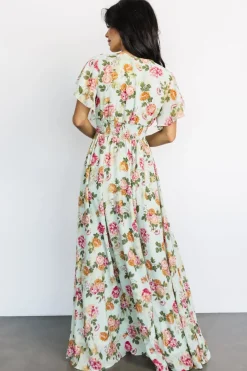 Outlet Baltic Born Lynlee Metallic Maxi Dress | Sage + Pink Sage+Pink