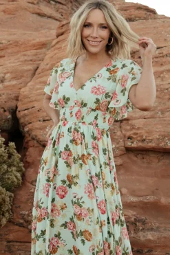 Outlet Baltic Born Lynlee Metallic Maxi Dress | Sage + Pink Sage+Pink