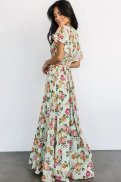 Outlet Baltic Born Lynlee Metallic Maxi Dress | Sage + Pink Sage+Pink