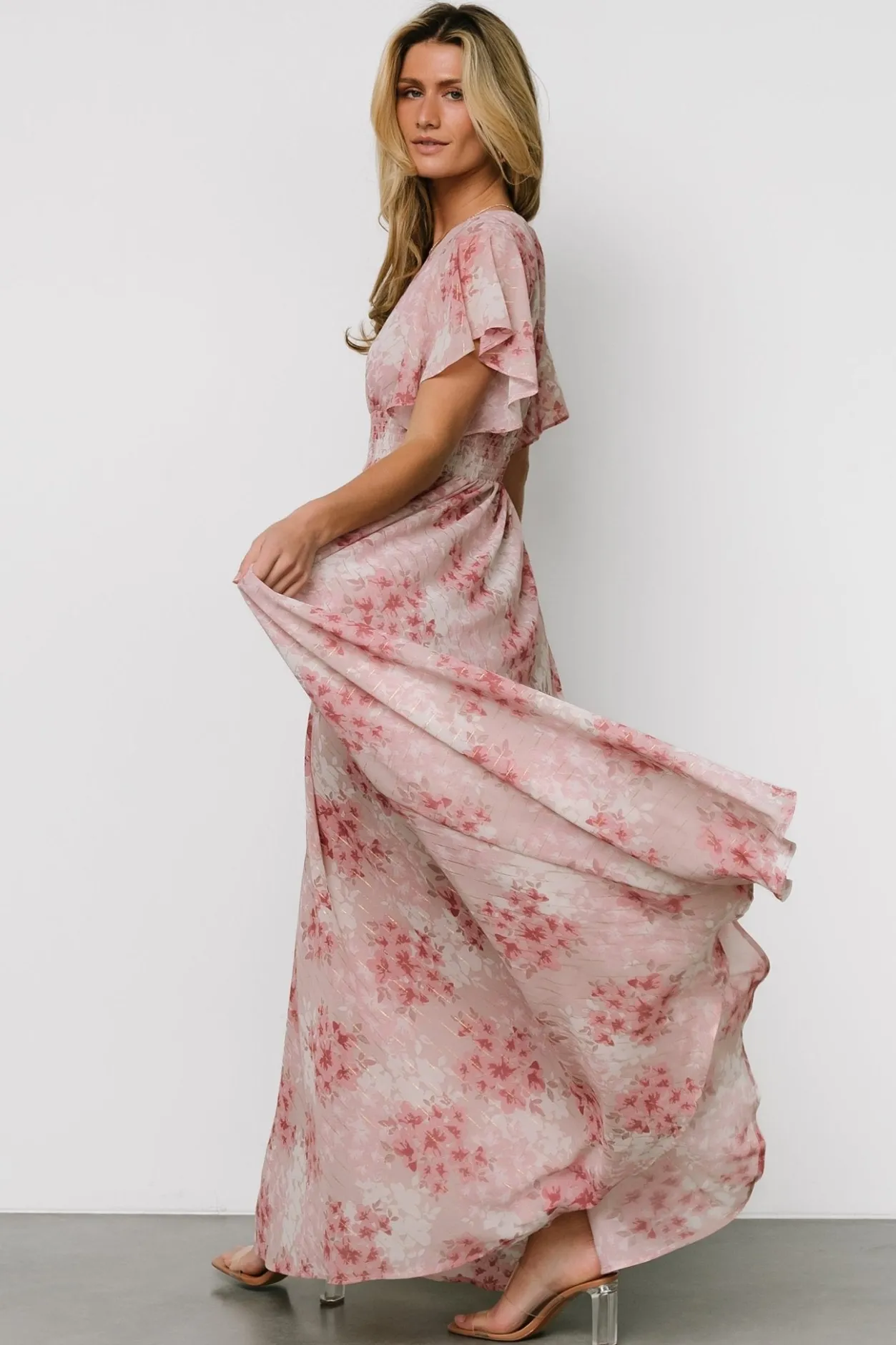 Discount Baltic Born Lynlee Metallic Maxi Dress | Pink Multi PinkMulti
