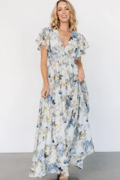 Clearance Baltic Born Lynlee Metallic Maxi Dress | Dusty Blue DustyBlue
