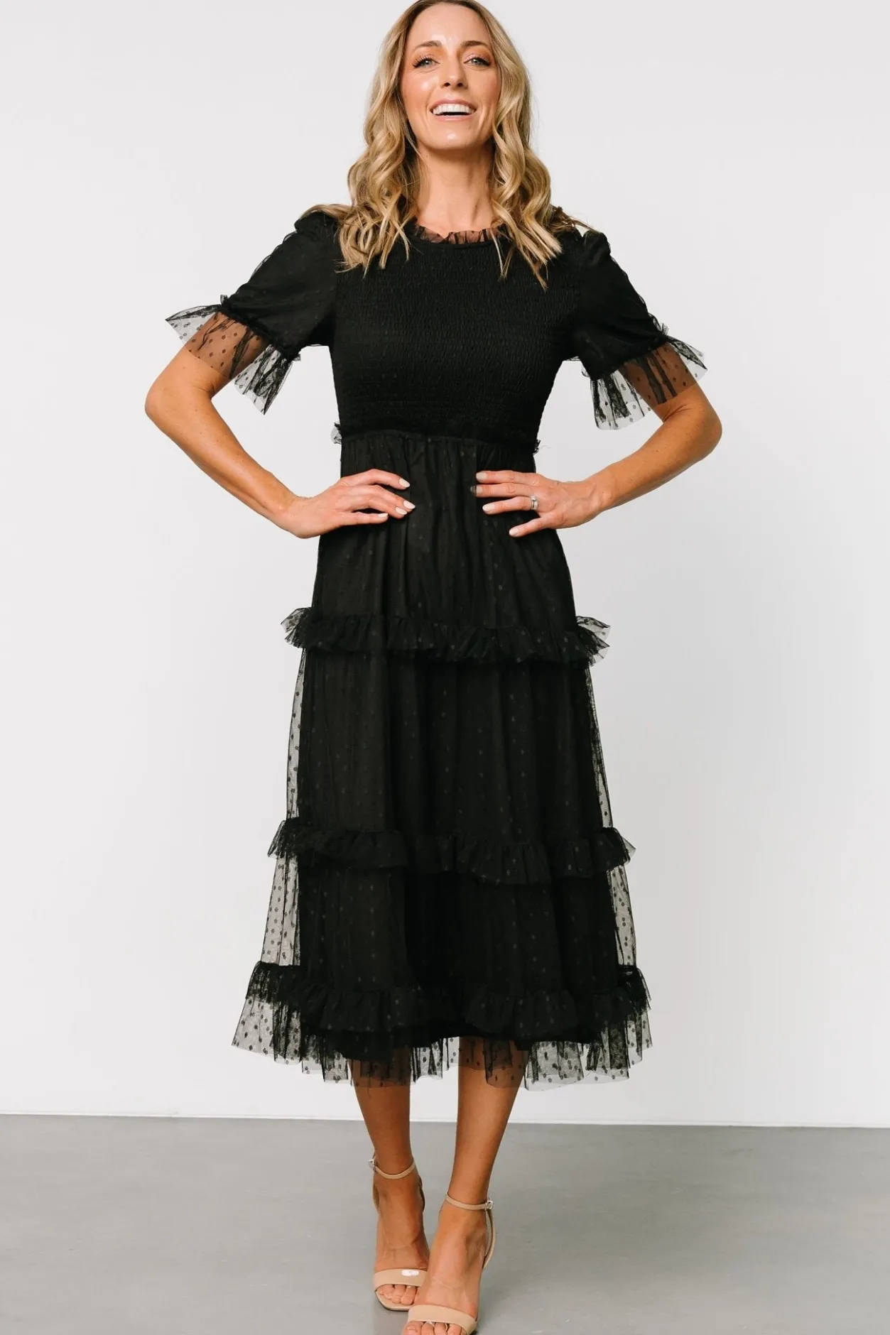 Best Baltic Born Lysandra Smocked Dot Dress | Black