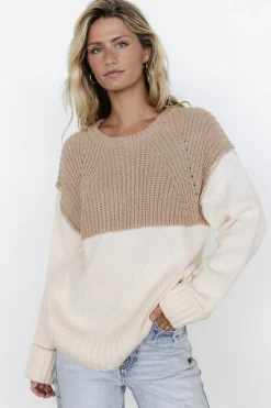 Online Baltic Born Mabel Cuffed Sweater | Cream + Taupe Cream+Taupe
