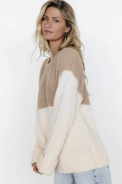 Online Baltic Born Mabel Cuffed Sweater | Cream + Taupe Cream+Taupe