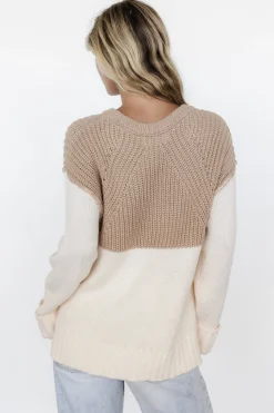 Online Baltic Born Mabel Cuffed Sweater | Cream + Taupe Cream+Taupe