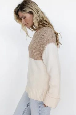 Online Baltic Born Mabel Cuffed Sweater | Cream + Taupe Cream+Taupe