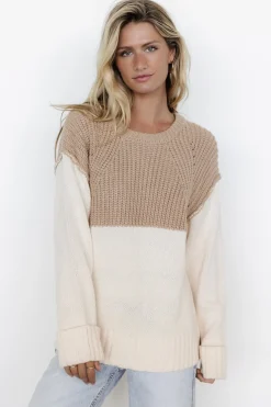 Online Baltic Born Mabel Cuffed Sweater | Cream + Taupe Cream+Taupe