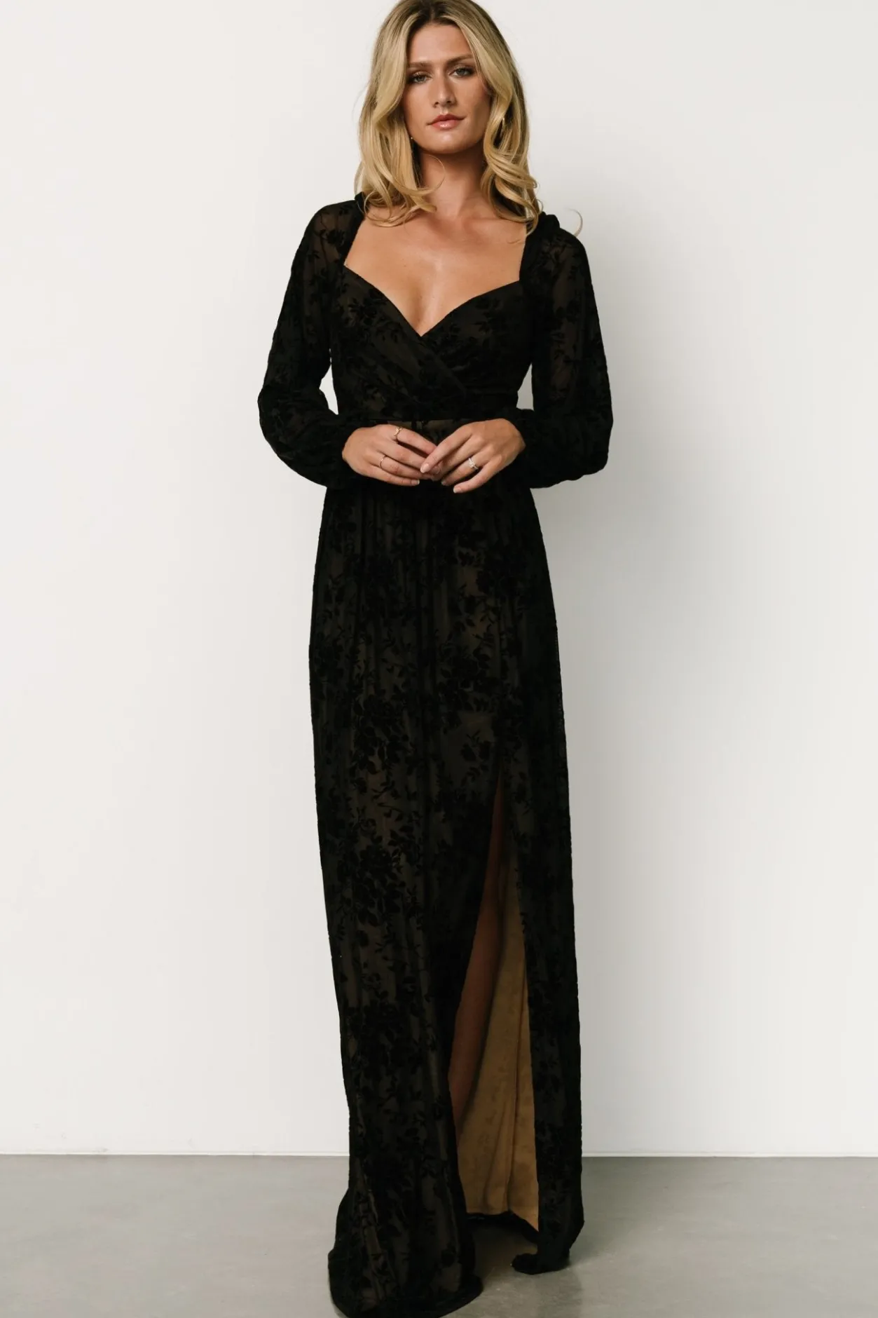 Hot Baltic Born Mable Velvet Maxi Dress | Black