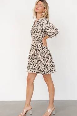 Discount Baltic Born Maci Short Dress | Beige Print BeigePrint
