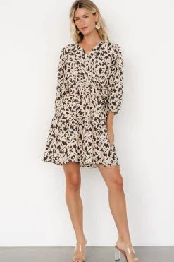 Discount Baltic Born Maci Short Dress | Beige Print BeigePrint