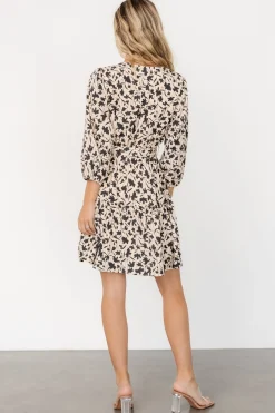 Discount Baltic Born Maci Short Dress | Beige Print BeigePrint