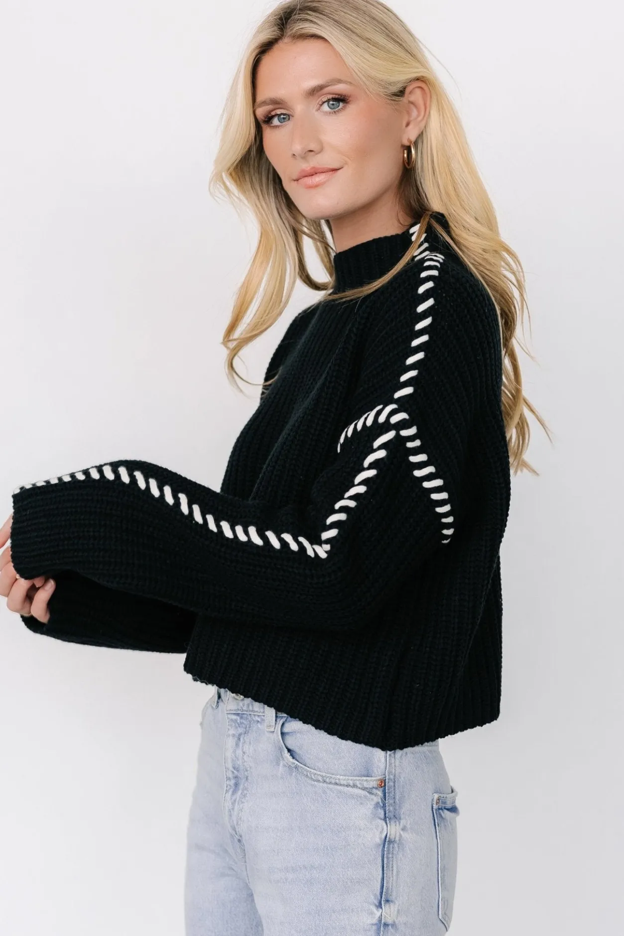 Discount Baltic Born Madden Knit Sweater | Black