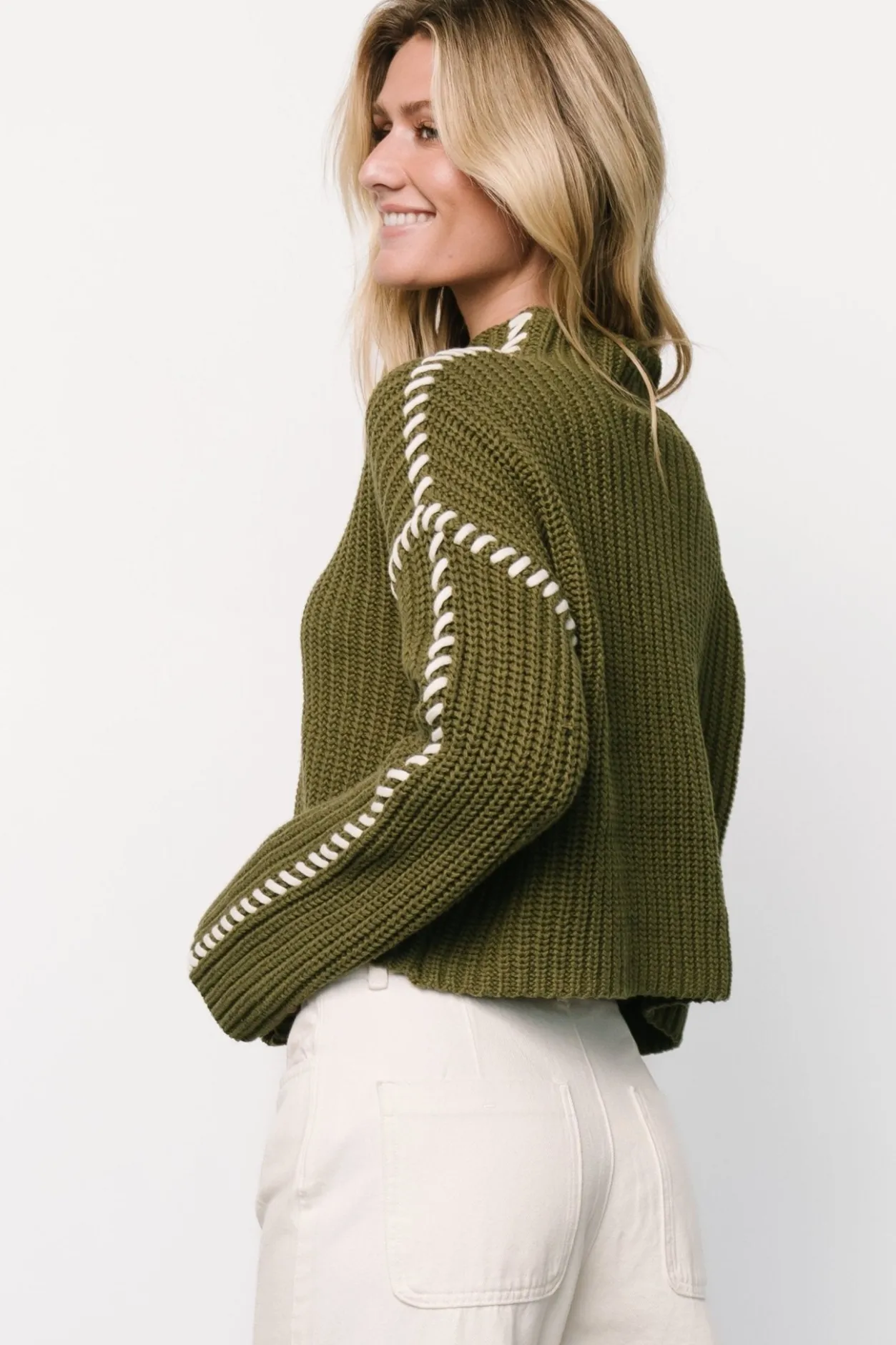 Clearance Baltic Born Madden Knit Sweater | Olive