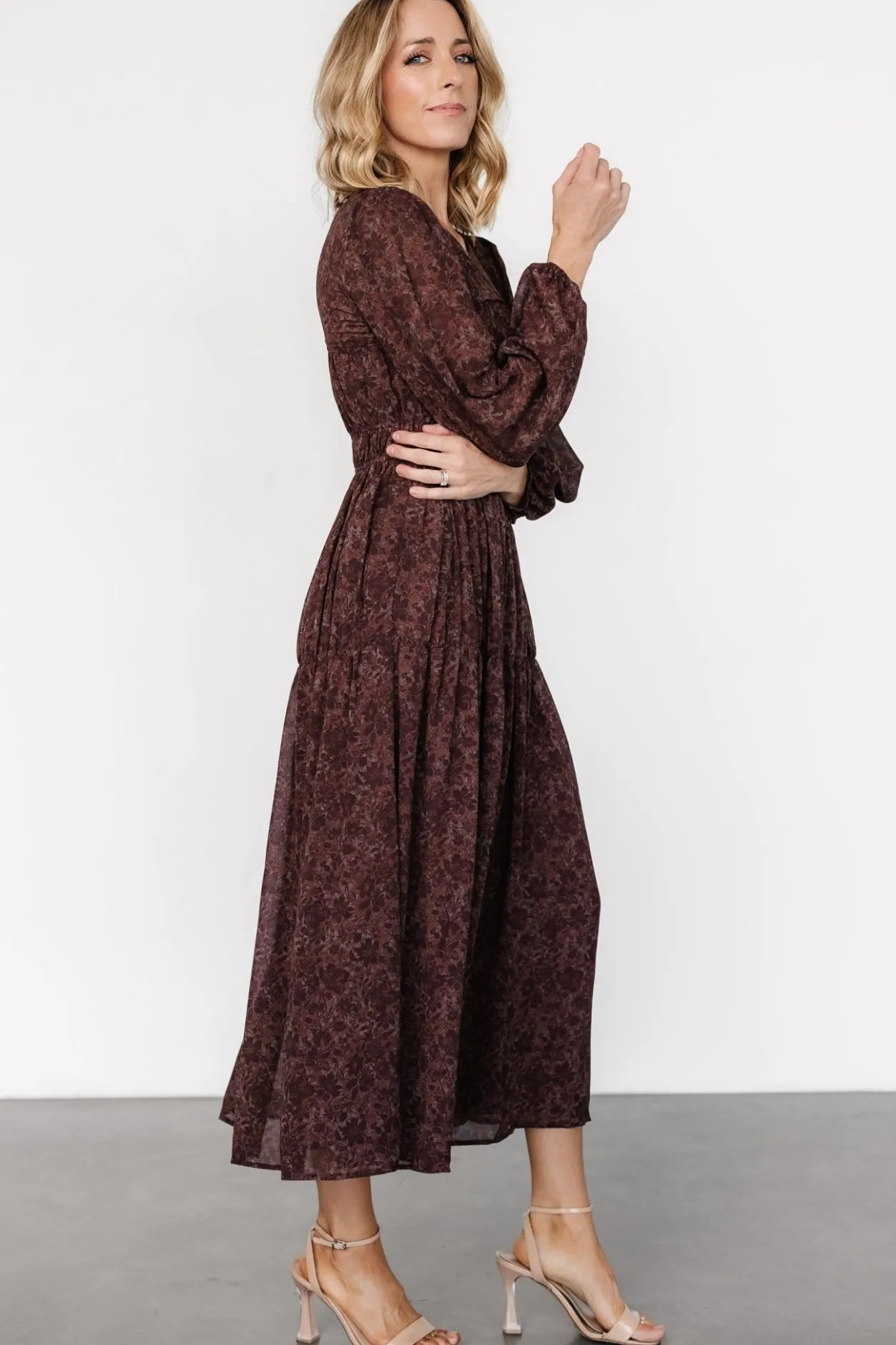 New Baltic Born Madelyn Maxi Dress | Brown Floral BrownFloral