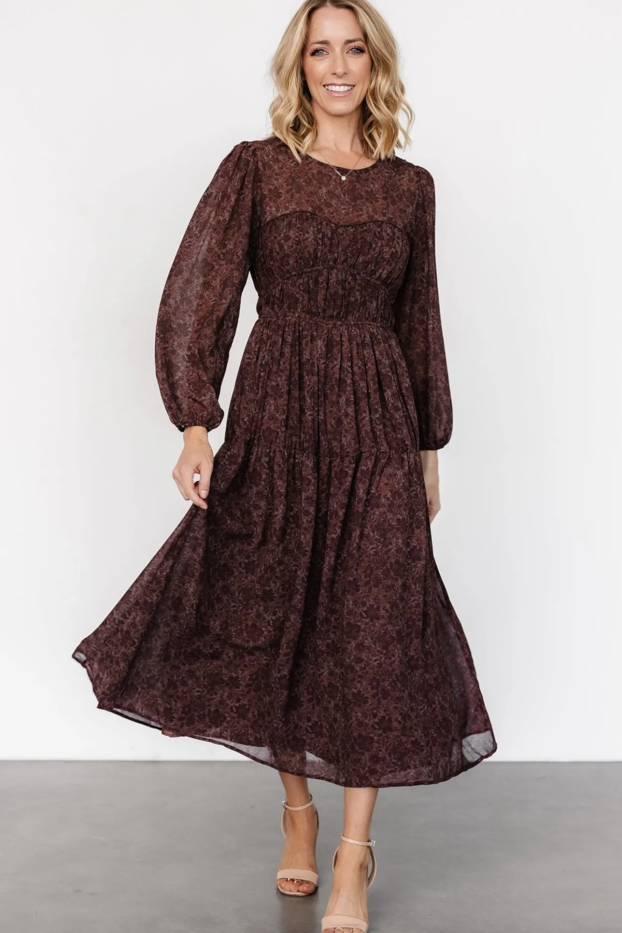 New Baltic Born Madelyn Maxi Dress | Brown Floral BrownFloral