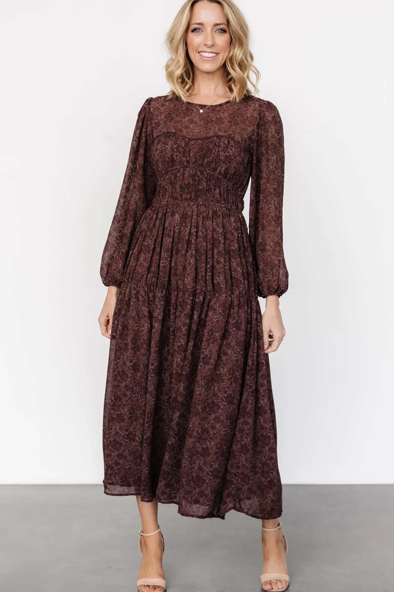 New Baltic Born Madelyn Maxi Dress | Brown Floral BrownFloral