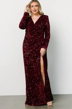 Online Baltic Born Madonna Sequin Maxi Dress | Burgundy