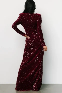 Online Baltic Born Madonna Sequin Maxi Dress | Burgundy