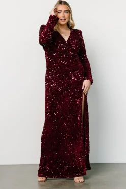 Online Baltic Born Madonna Sequin Maxi Dress | Burgundy