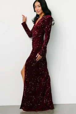Online Baltic Born Madonna Sequin Maxi Dress | Burgundy
